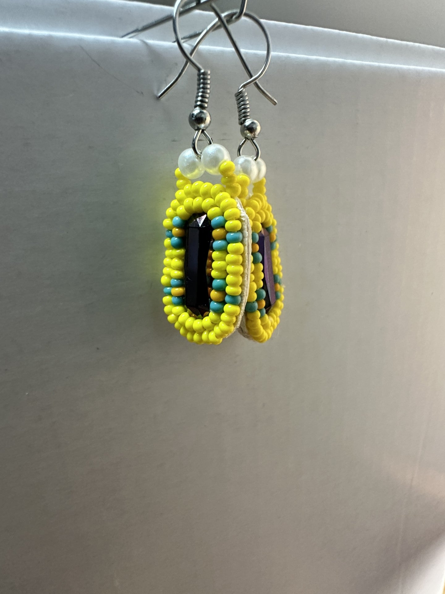 Earrings - Yellow Beaded