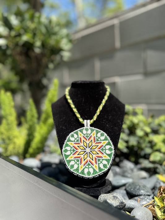 All Relations United - Green, Yellow, Black, White Star Medallion