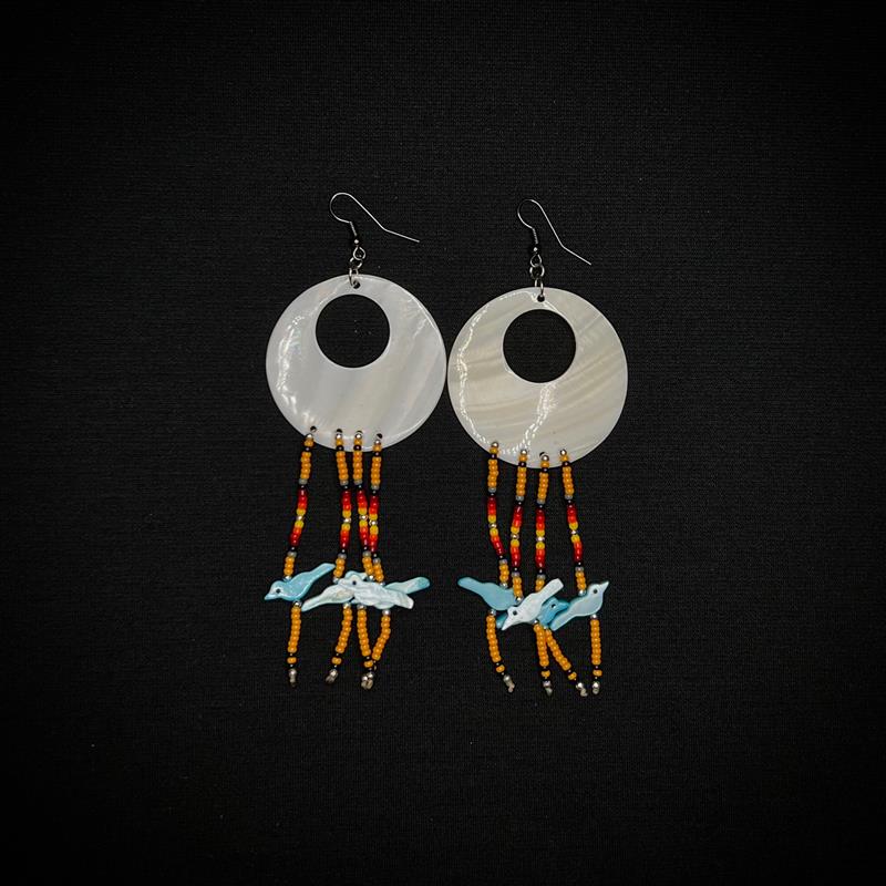 Earrings- Stone Hoops with Dangles- Crafty Edgwater