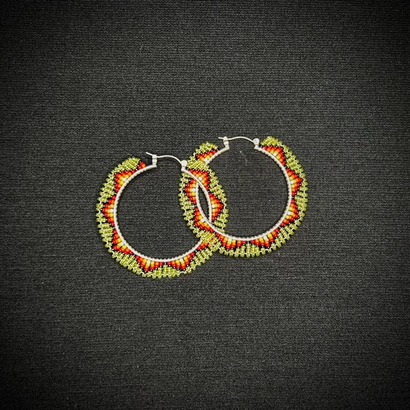 Earrings- Beaded Hoop Earrings- Crafty Edgewater