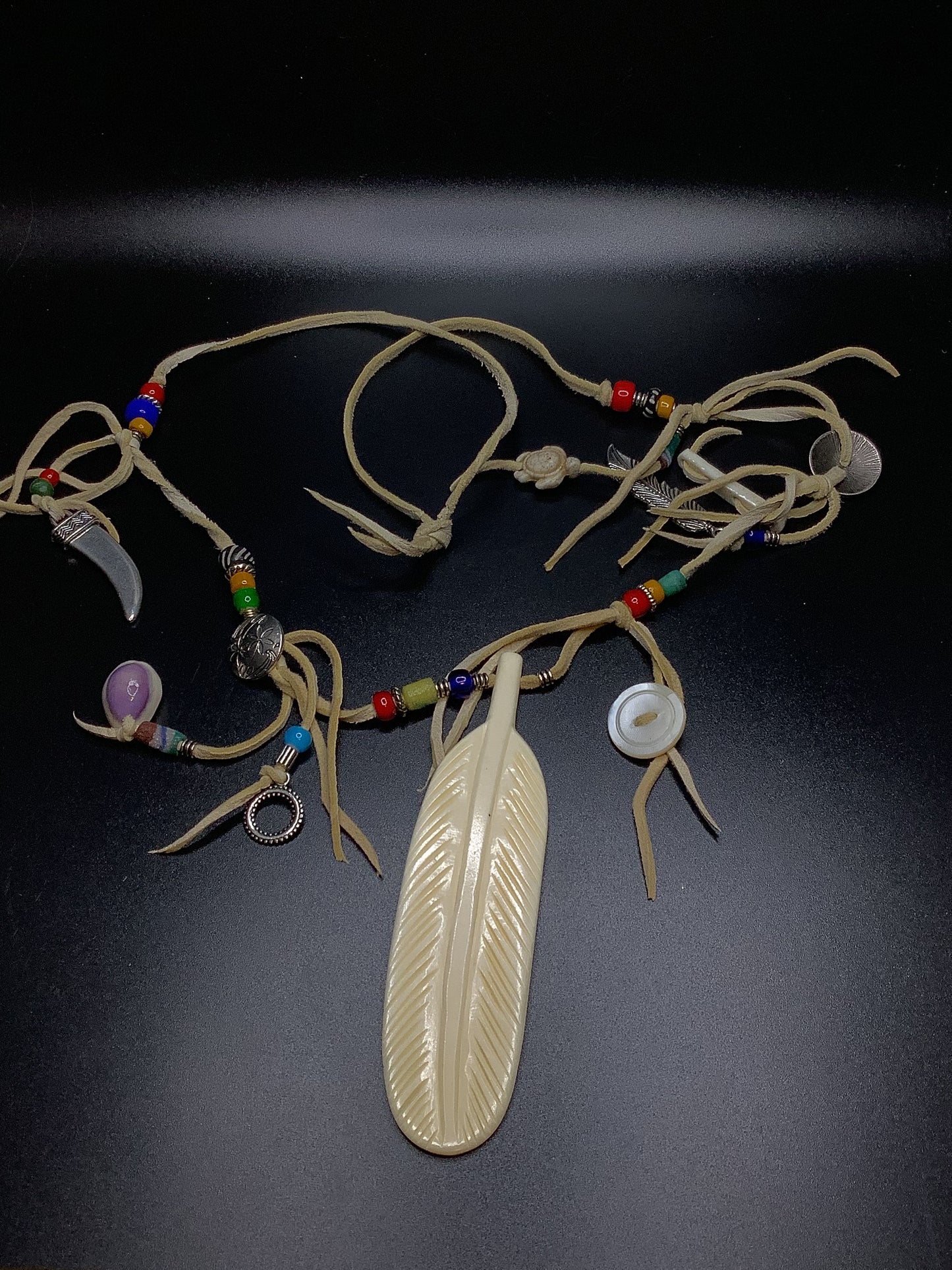 Cynthia Holmes - Adjustable Length Bone Feather Amulet Neckpieces