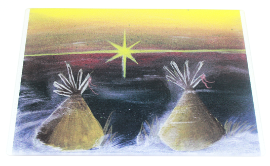 Annie Chasing Hawk - Sun Dogs Glass Art Cutting Board - Intertribal Creatives by Running Strong for American Indian Youth