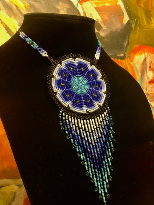 All Relations United - Beaded Flower Medallion Necklaces