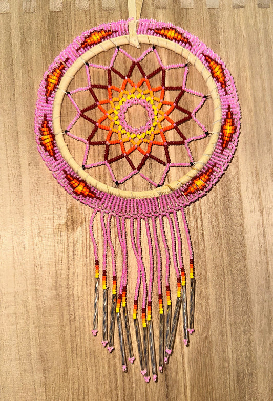 Beaded Dreamcatcher - Pink