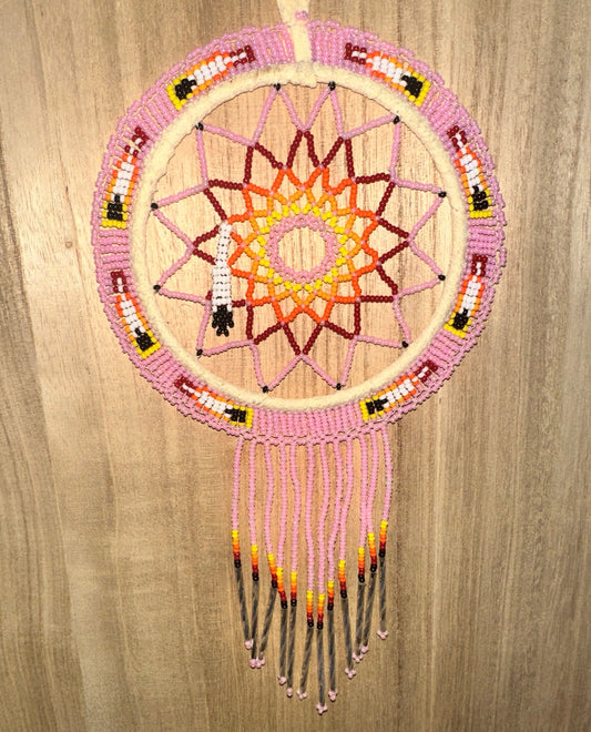 Beaded Dreamcatcher - Light Pink