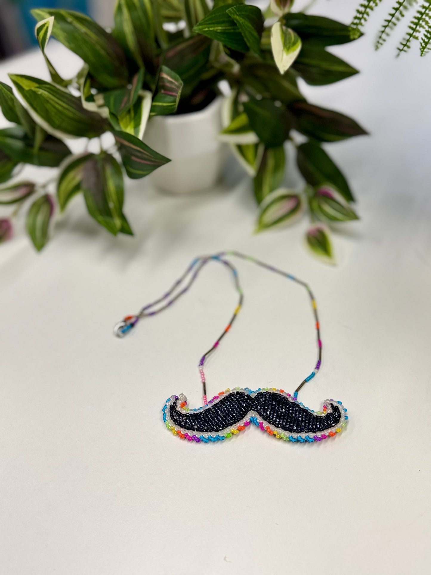 Mustache Rainbow Necklace