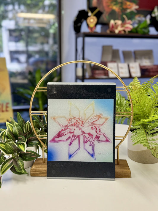 Horse Glass Art Cutting Board