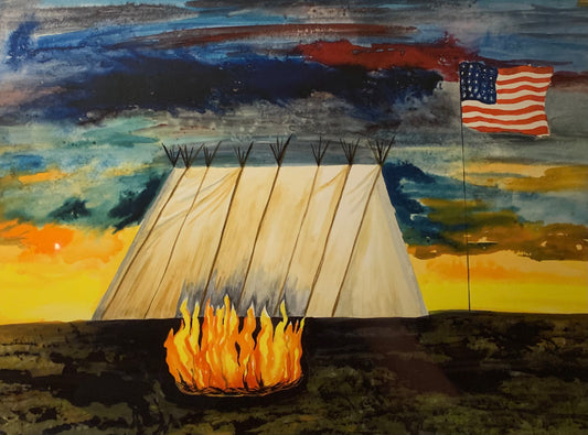Sandy Swallow - "Seven Council Fires Reunited" Watercolor Print