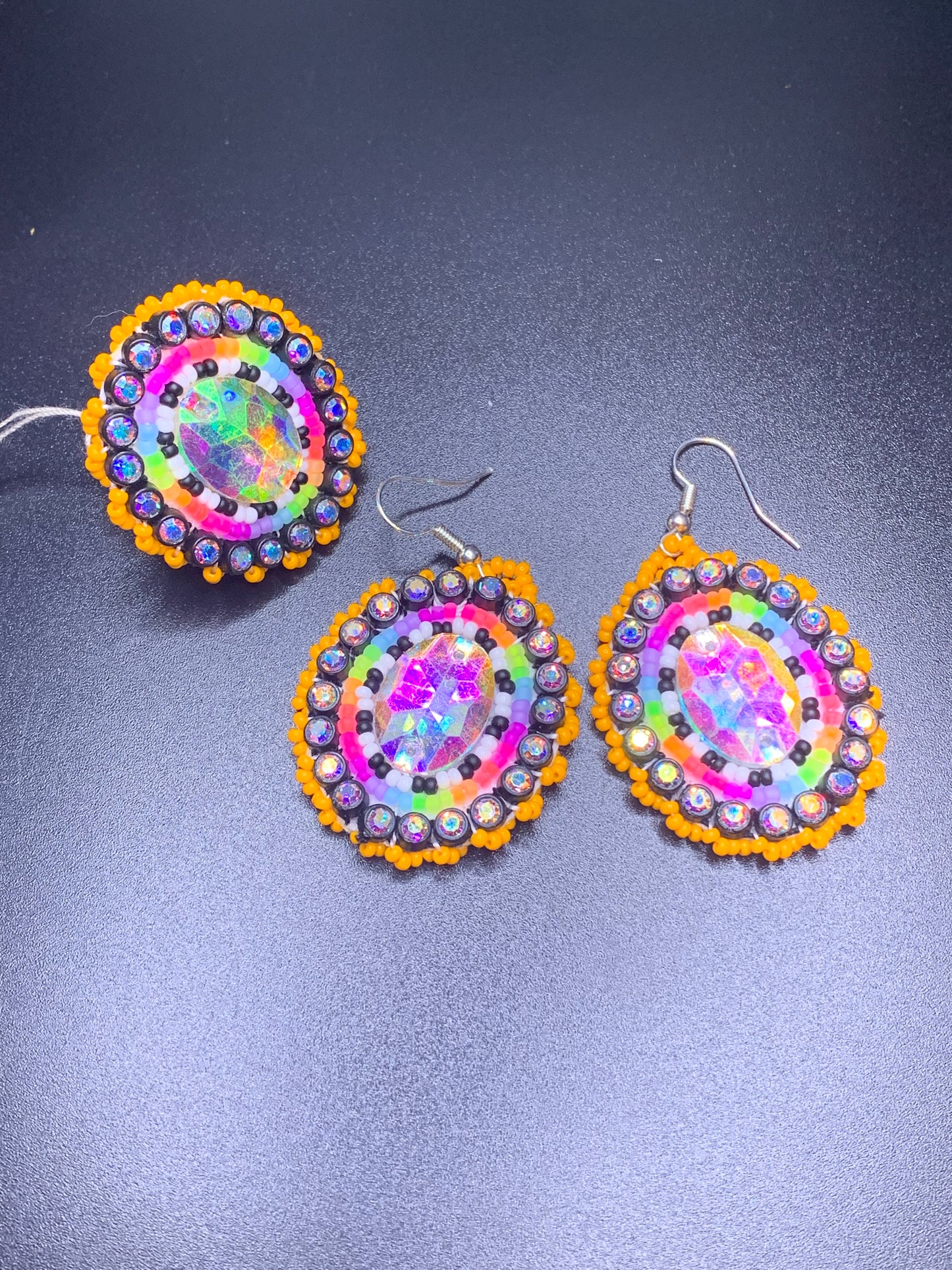 Germaine Thompson - Beaded Dangle Earring and Ring set