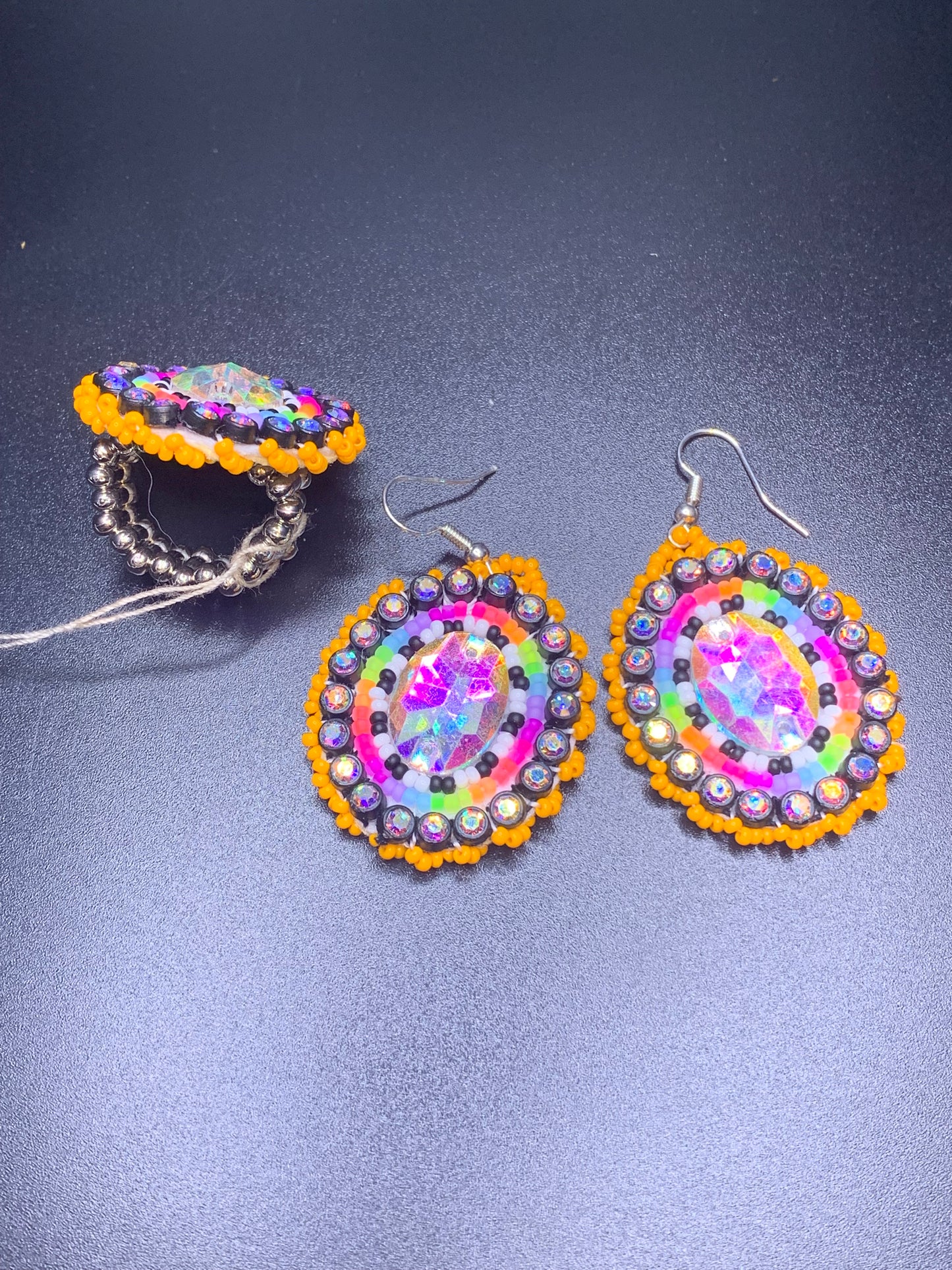 Germaine Thompson - Beaded Dangle Earring and Ring set