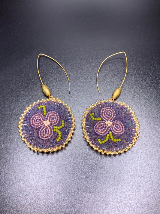 S.A. Lawrence - Purple Flower Earrings