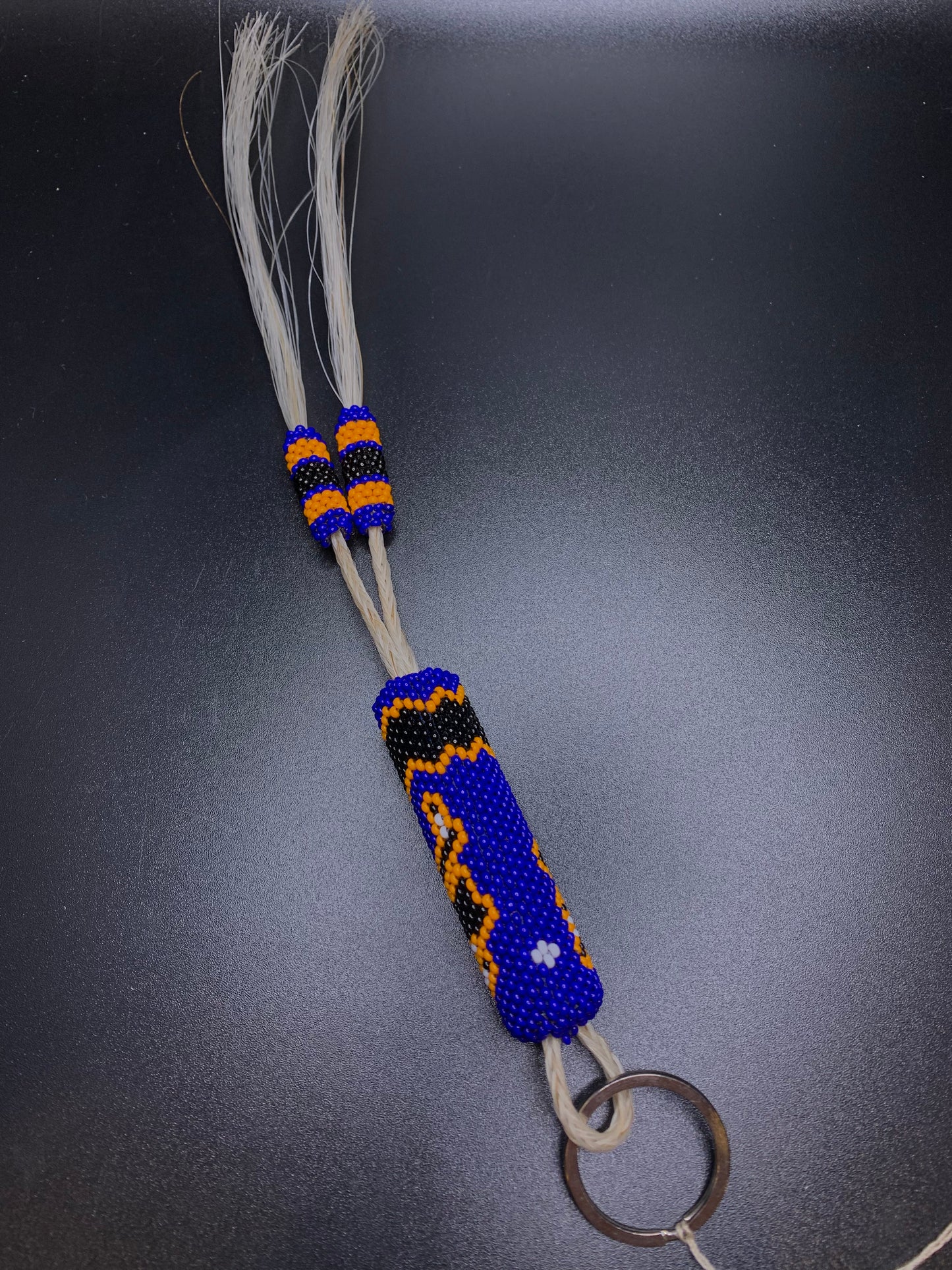 Robert Horse - Beaded Keychain with horse hair - Intertribal Creatives by Running Strong for American Indian Youth