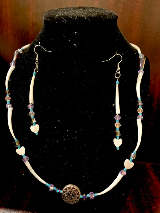 Amaris Makes Good - Dentalium Necklace and Earring set
