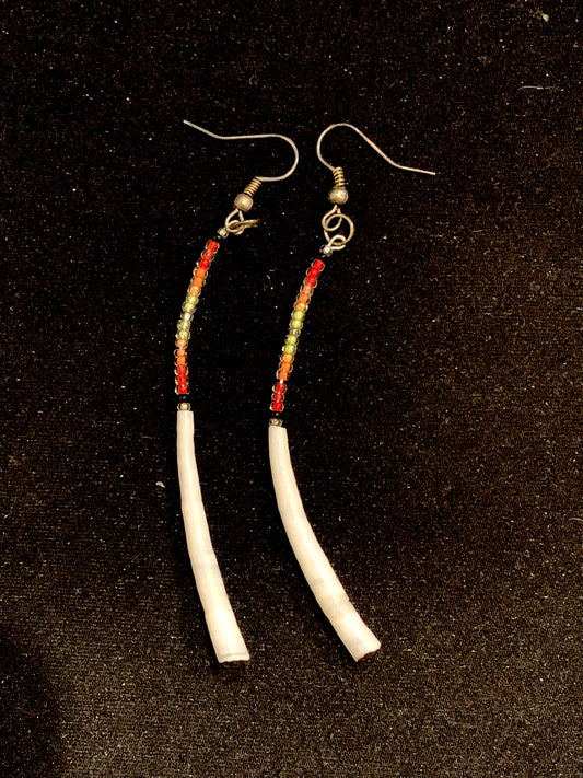 Amaris Makes Good - Beaded Dentalium Earrings