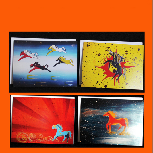 Lakota Horse Greeting Cards - Sets of 4 - Intertribal Creatives by Running Strong for American Indian Youth