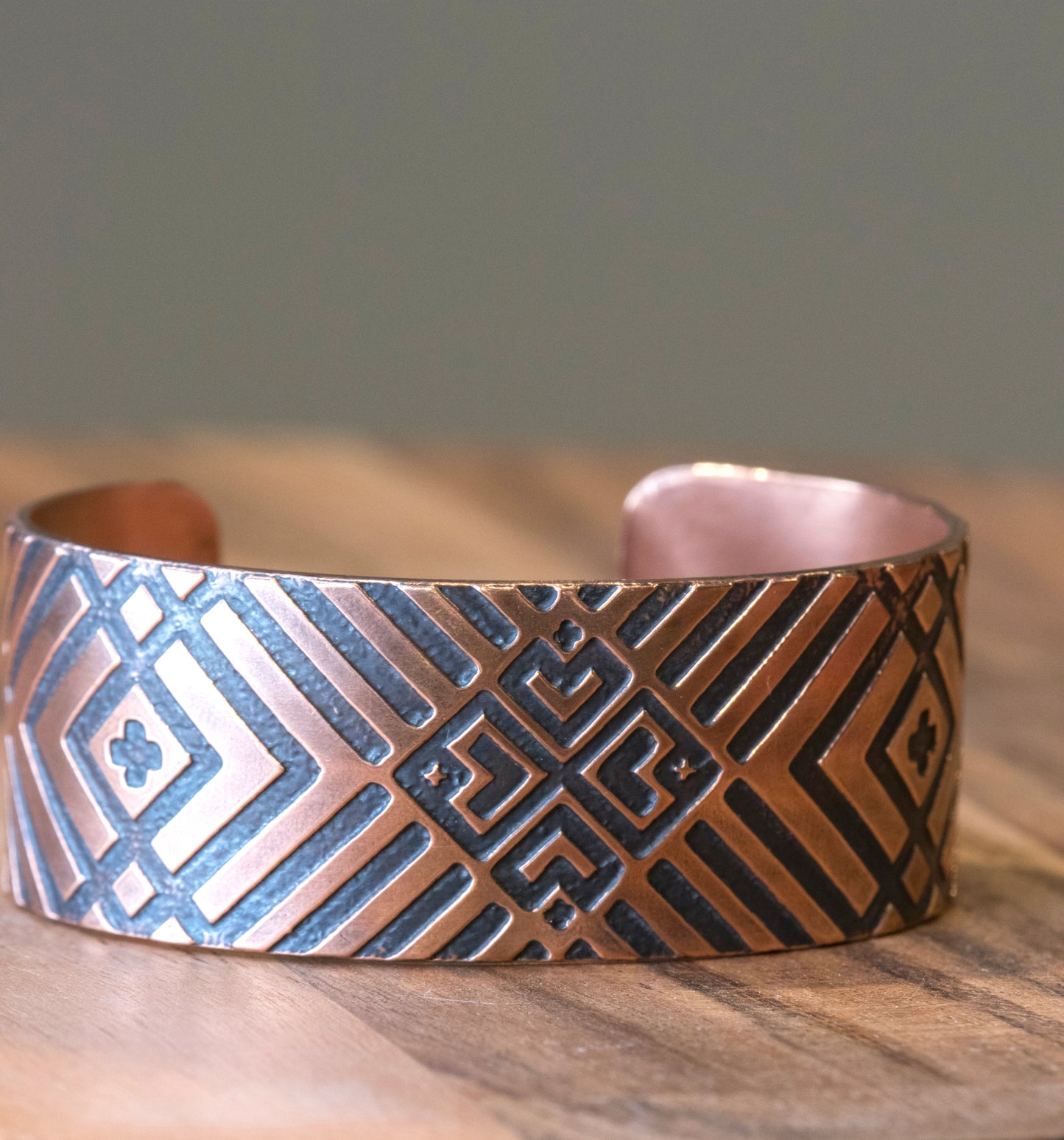 Kassie Kussman - Copper Heart Basket Wide Cuff - Intertribal Creatives by Running Strong for American Indian Youth