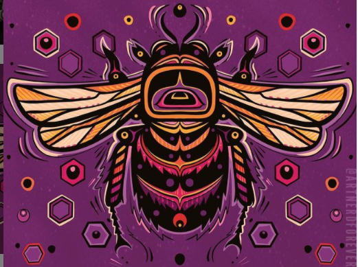 Stephanie Fogel - Digital Totem Illustration, Bee - Intertribal Creatives by Running Strong for American Indian Youth