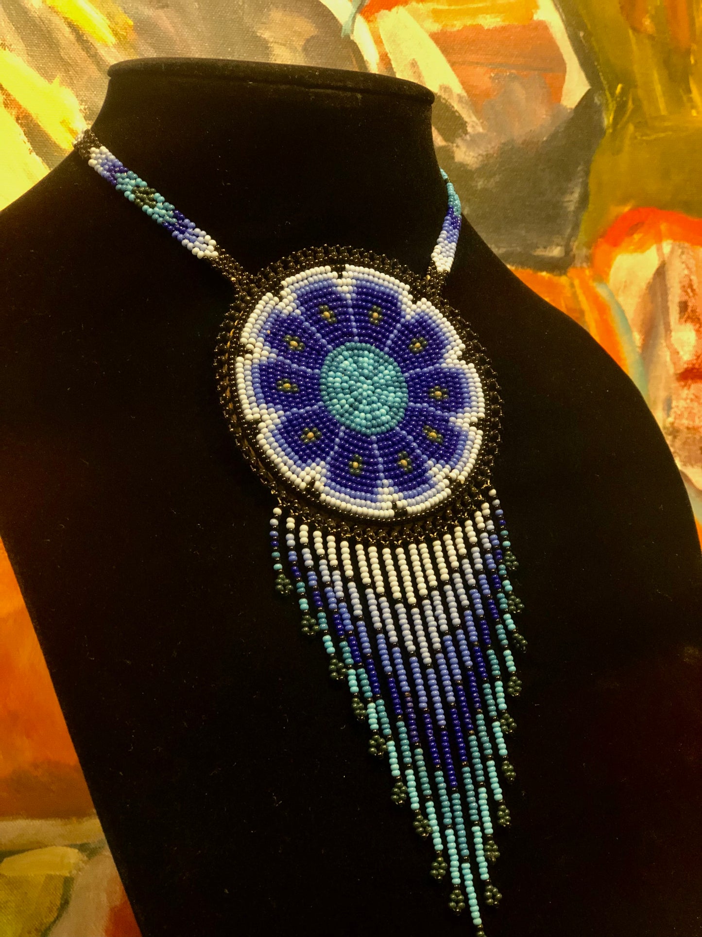 All Relations United - Beaded Flower Medallion Necklaces