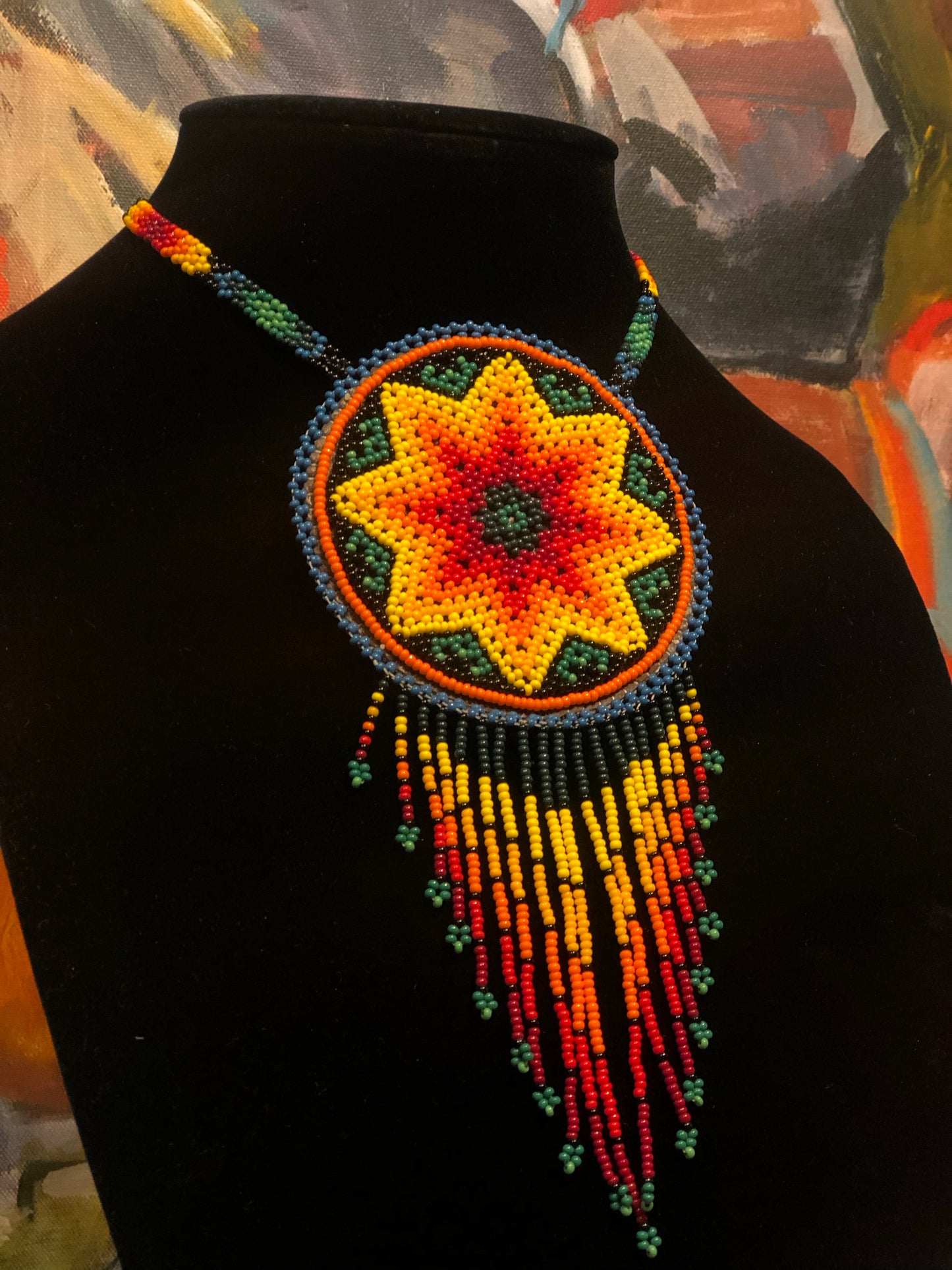 All Relations United - Beaded Flower Medallion Necklaces